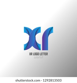 xr x r circle lowercase design of alphabet letter combination with infinity suitable as a logo for a company or business - Vector