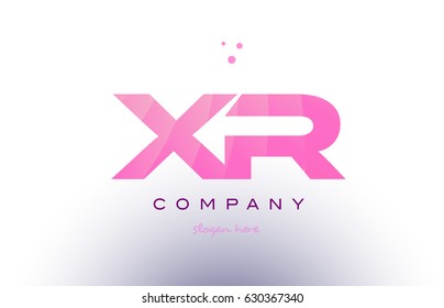 xr x r letter alphabet text pink purple dots creative company logo vector icon design template