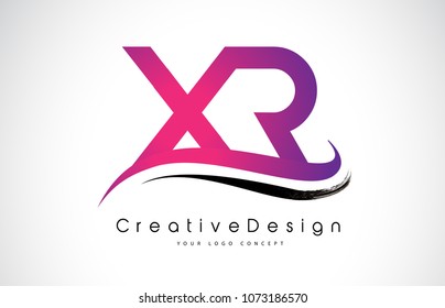 XR X R Letter Logo Design in Black Colors. Creative Modern Letters Vector Icon Logo Illustration.