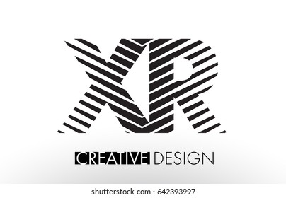 XR X R Lines Letter Design with Creative Elegant Zebra Vector Illustration.