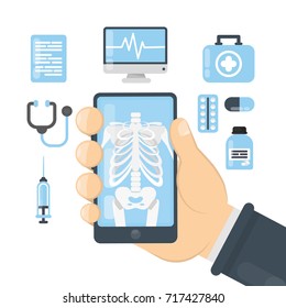 X-ray app in smartphone for people.