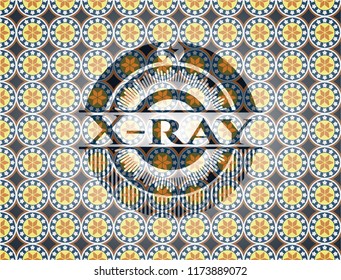 X-ray arabic style badge. Arabesque decoration.