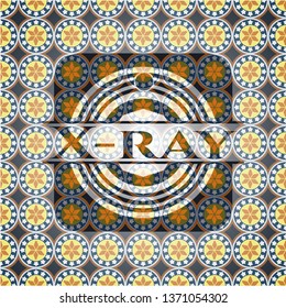 X-ray arabic style badge. Arabesque decoration.