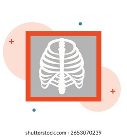 X-ray bone scan flat illustration. Flat design of human x-ray image. Radiology x-ray panel flat style
