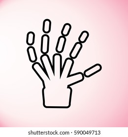 X-ray, bones, hand skeleton icon