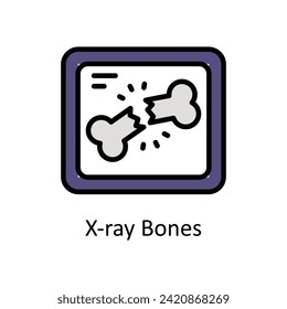 X-ray bones vector Filled outline icon style illustration. EPS 10 File