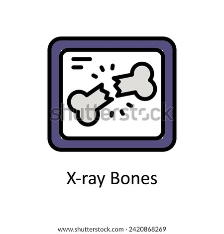 X-ray bones vector Filled outline icon style illustration. EPS 10 File