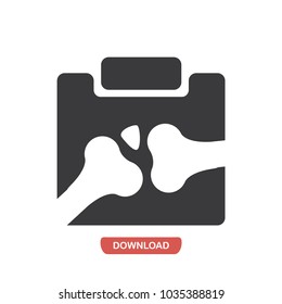 X-ray of bones vector icon