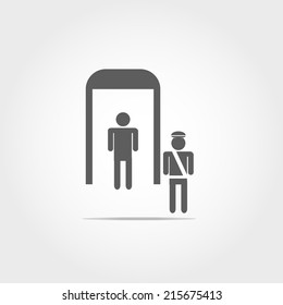 X-ray check icon on white background