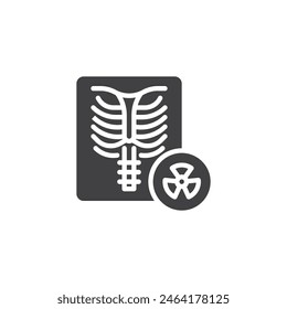 X-ray of chest vector icon. filled flat sign for mobile concept and web design. Chest x-ray glyph icon. Symbol, logo illustration. Vector graphics