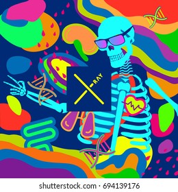 X-ray colorful internal organs