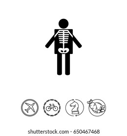 X-ray Concept and Human Radiography Icon