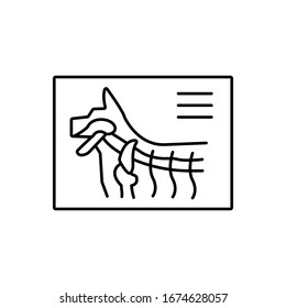 X-ray, dog icon. Simple line, outline vector elements of veterinary icons for ui and ux, website or mobile application