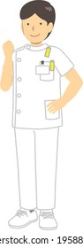 X-ray engineer with guts pose: Male