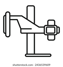 Xray equipment icon outline vector. Human machine person. Thorax beam