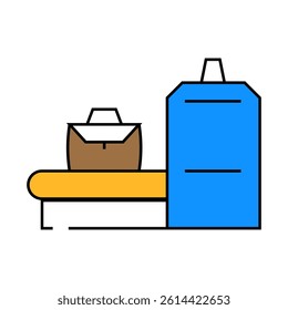 x-ray equipment for scanning baggage line icon vector. x-ray equipment for scanning baggage sign. isolated symbol illustration