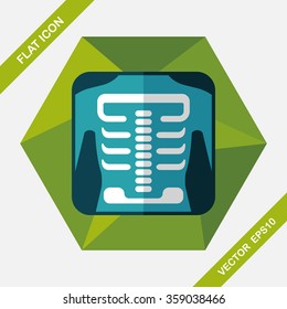 x-ray flat icon with long shadow