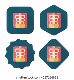x-ray flat icon with long shadow,eps10
