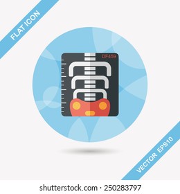 x-ray flat icon with long shadow,eps10