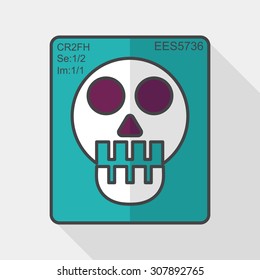 x-ray flat icon with long shadow,eps10