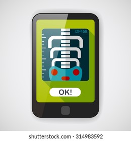 x-ray flat icon with long shadow,eps10