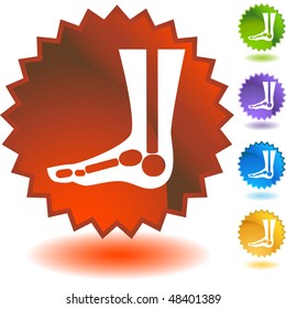X-ray foot web button isolated on a background