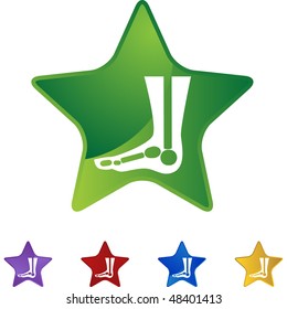 X-ray foot web button isolated on a background