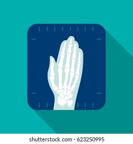 X-ray hand icon flat. Single medicine icon from the big medical, healthcare flat.