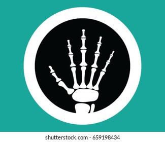 X-ray hand icon, symbol, vector, illustration, wallpaper, background, isolated