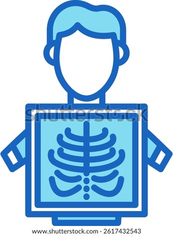 X-Ray Icon Blue Vector Illustration