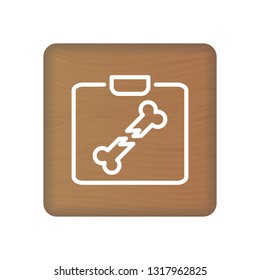 X-Ray Icon On Wooden Blocks Isolated On A White Background. Vector Illustration. Healthcare Concept.