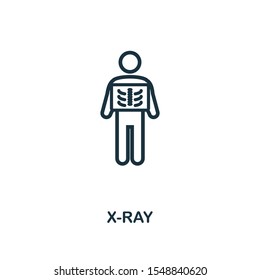 X-Ray icon outline style. Thin line creative X-Ray icon for logo, graphic design and more.