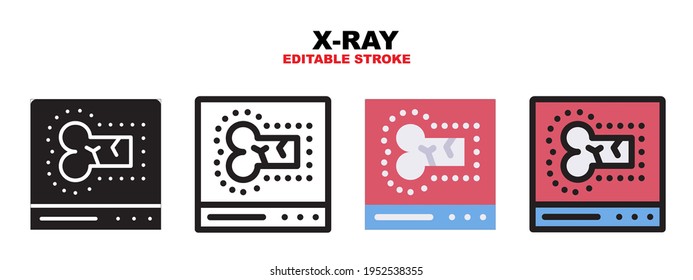 Xray icon set with different styles. Icons designed in filled, outline, flat, glyph and line colored. Editable stroke and pixel perfect. Can be used for web, mobile, ui and more.