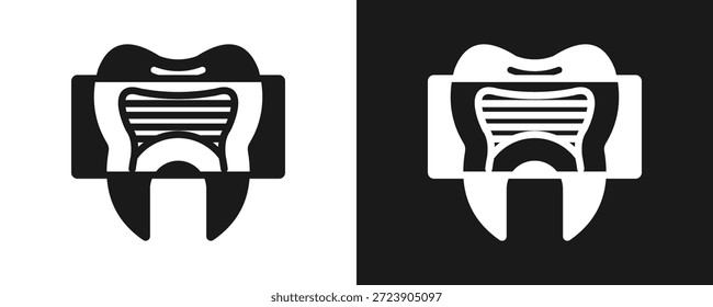 Conjunto De Iconos De Rayos X Glifo En Fondo Blanco Y Negro