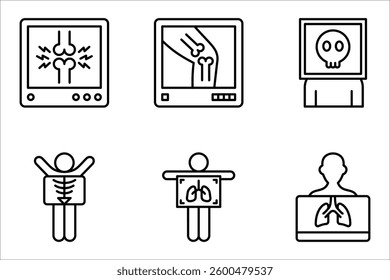 X-ray icon set. Medical scan. Vector illustration on white background