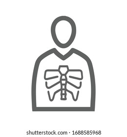 x-ray icon,  skeleton, Patient, radiology, gray x ray vector