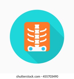 X-ray icon , Vector flat long shadow design.