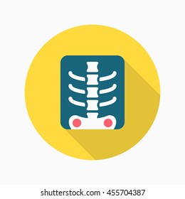 X-ray icon , Vector flat long shadow design. 