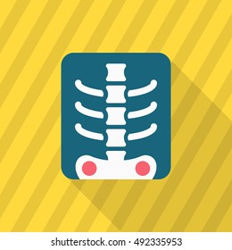 X-ray icon , Vector flat long shadow design.