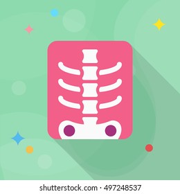 X-ray icon , Vector flat long shadow design.