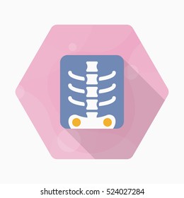 X-ray icon , Vector flat long shadow design.