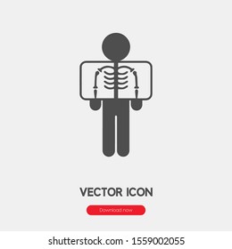 x-ray icon vector. Linear style sign for mobile concept and web design. x-ray symbol illustration. Pixel vector graphics - Vector.