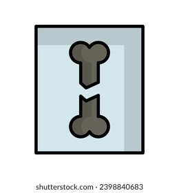 X-ray icon with white background vector stock illustration
