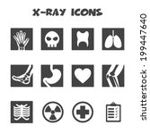 x-ray icons, mono vector symbols