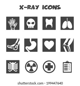 x-ray icons, mono vector symbols