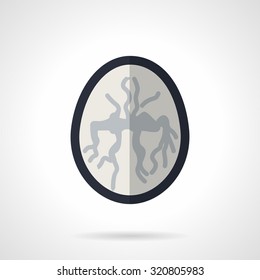 X-ray image of the brain computed tomography. Flat color style vector icon. CT diagnosis. Elements of web design for business. 