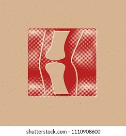 X-Ray image icon in halftone style. Grunge background vector illustration.