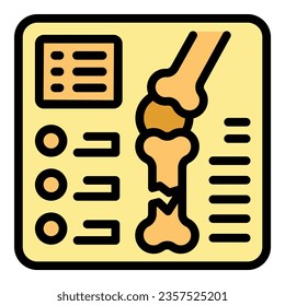 Xray image icon outline vector. Medical patient. Nurse care color flat
