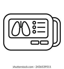 Xray image machine icon outline vector. Lungs examination. Clinic care health