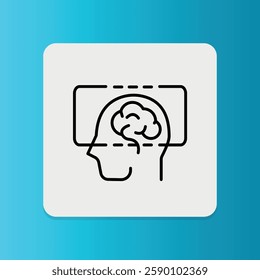 X-Ray Imaging human brain icon. Editable stroke. Vector illustration	